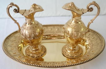 Antique solid silver gilt Antique French Cruets